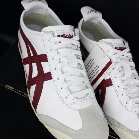 ASICS ONITSUKA D4J2L-0125 White Burgandy Mexico 66 Unisex fashion Sneakers - Picture 4 of 10